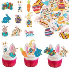 Ephlyn 72Pcs Edible Toppers - Easter  Birthday Cupcake Toppers for Kids  Pa...