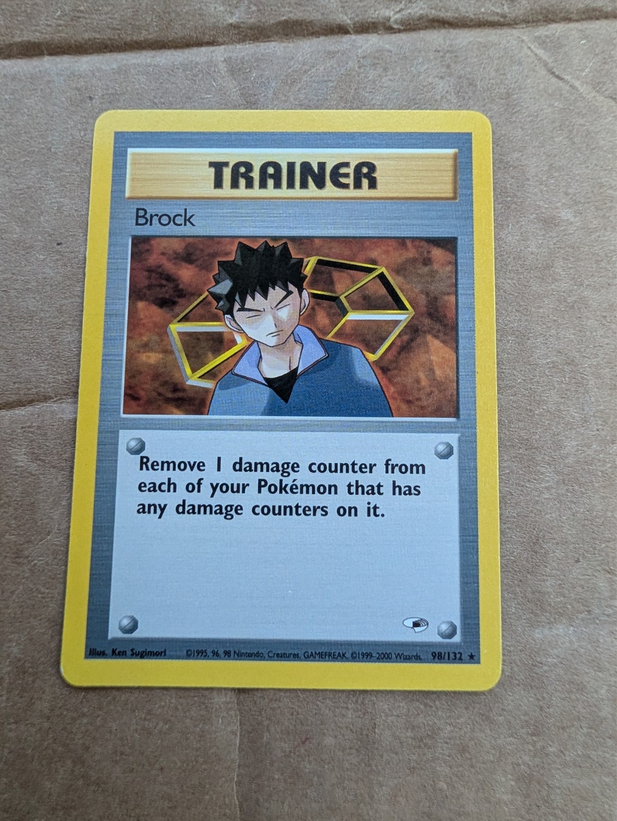 Brock Trainer Card (98/132) from the Pokémon Gym Heroes set