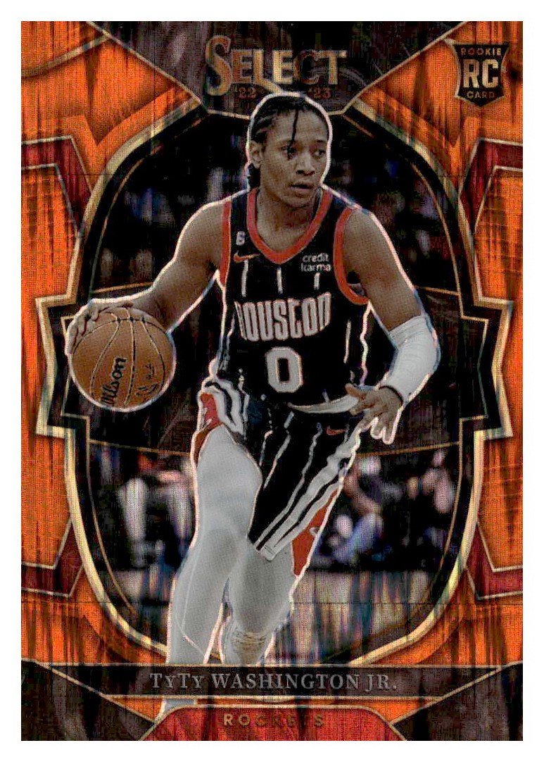 2022-23 Panini Select #70 TyTy Washington Jr. Orange Flash Prizms