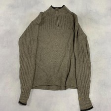 Columbia Knitted Jumper 1/4 Zip Chunky Knit Sweater Men's L