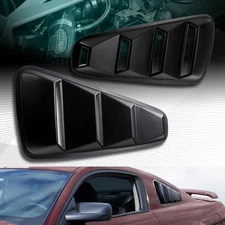 BLK ABS SIDE 1/4 QUARTER WINDOW LOUVERS SCOOP COVER VENT FIT 05-14 FORD MUSTANG