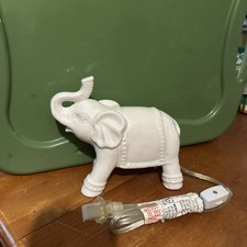 CERAMIC ELEPHANT 8"L X 6.5"H NIGHTLIGHT LIGHTED LAMP ELECTRIC W/SWITCH: NURSERY