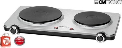 CLATRONIC Edelstahl Doppelkochplatte DKP 3668 E