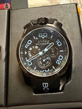 BOMBERG Men's Quartz Watch Black Tachymeter Rubber Strap From Japan
