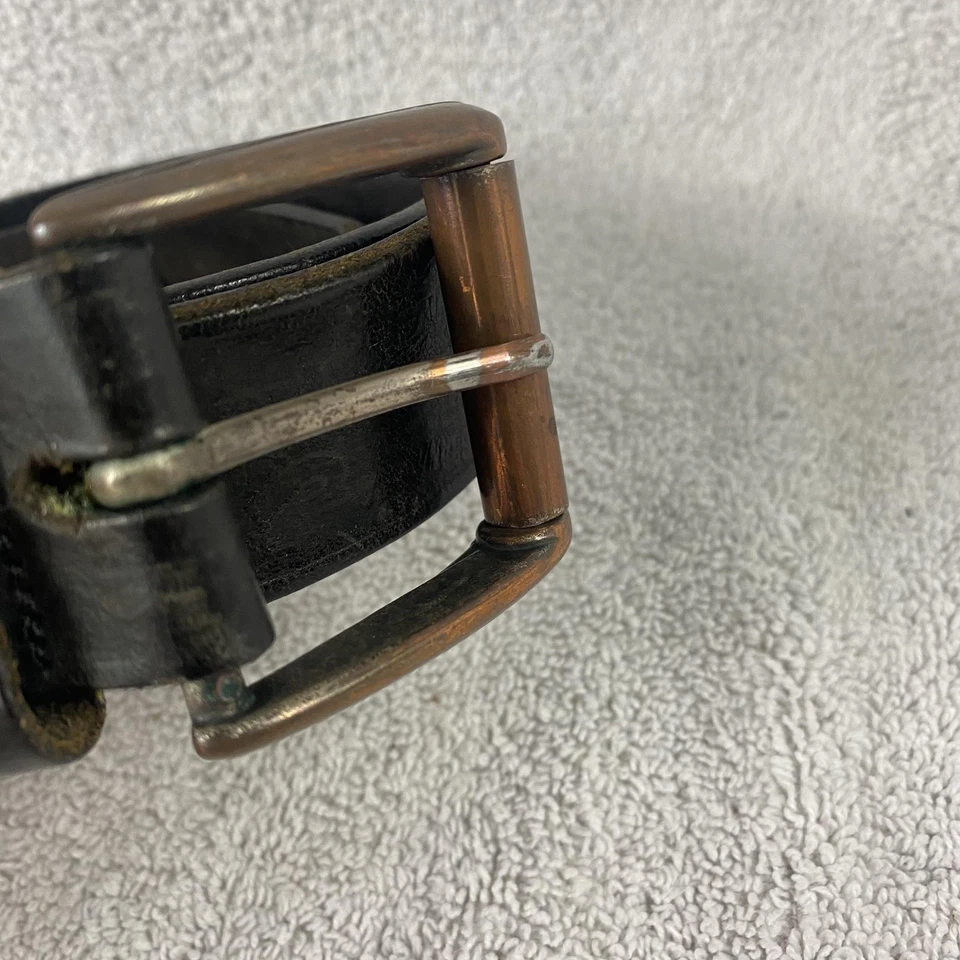 Cinturón de cuero vintage Levi Strauss para hombre 36 hebilla de latón ropa de trabajo occidental años 90 Foto 4 de 4