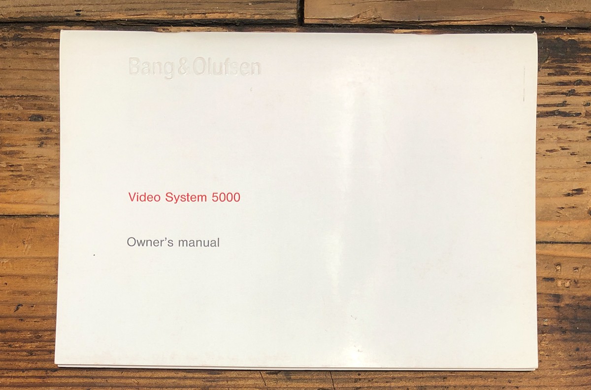 B&O Bang Olufsen Video System 5000 Receiver Owners / User Manual *Original*