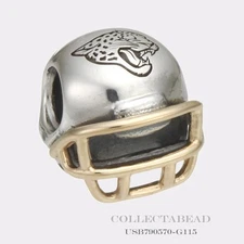 Pandora Silver & 14KT Jacksonville Jaguars Football Helmet USB790570-G115