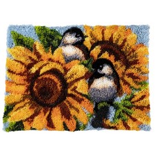 Herrschners  Sunflower Chickadees Latch Hook ...
