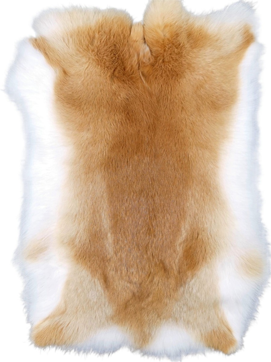 Tanned Rabbit Leather Hides Straw Yellow Craft Pelts Natural Straw