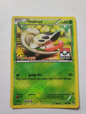 HP Shelmet 3rd Place - 8/111 - Ultra Rare - ( Pokemon League Promo) | eBay