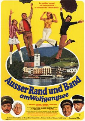 Plakat ''AUSSER RAND UND BAND AM WOLFGANGSEE'' 1972 Jutta Speidel, Michael Schanze