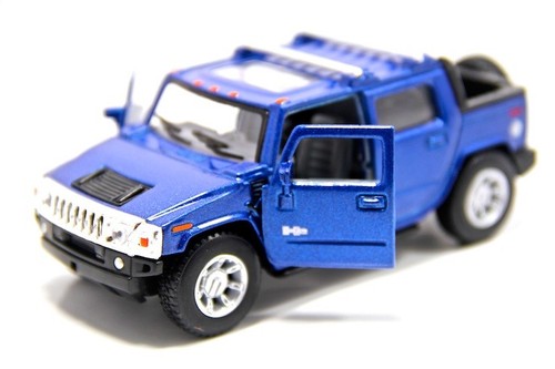 5" Kinsmart 2005 Hummer H2 SUT SUV Diecast Model Toy Car 1:40 Blue - Picture 3 of 4