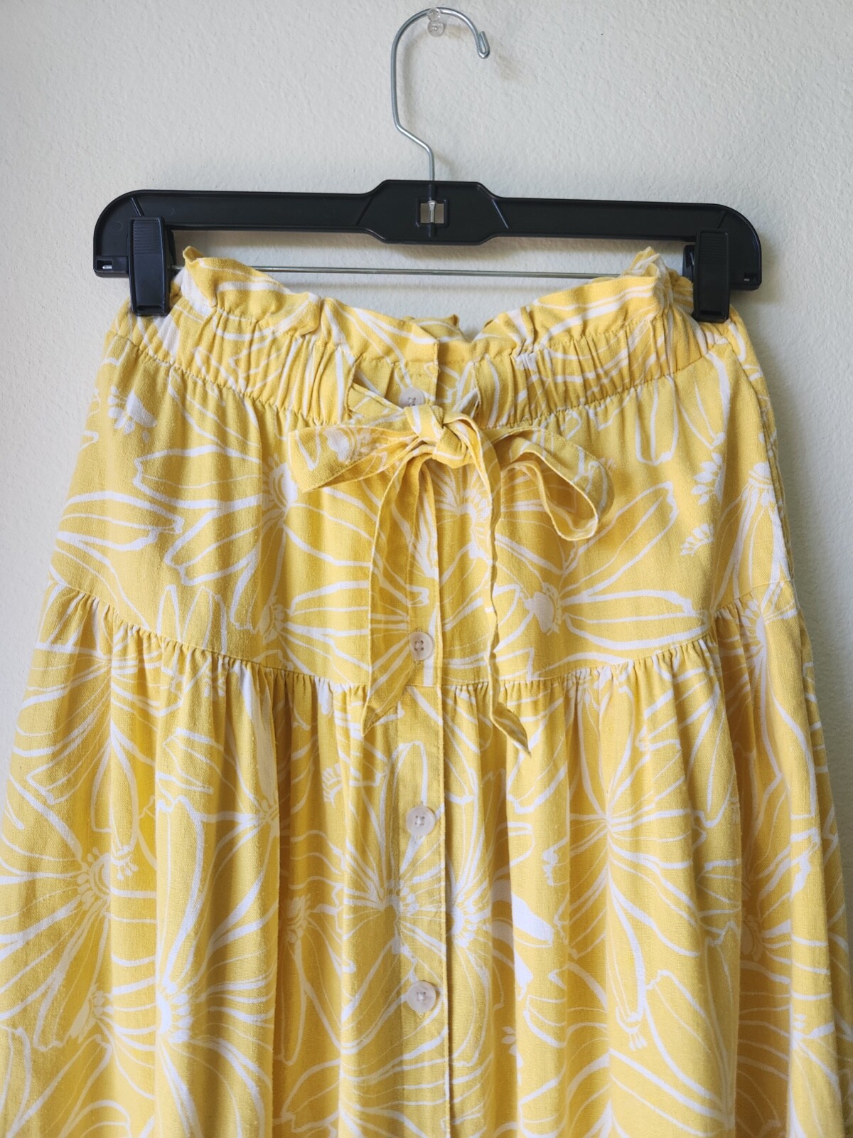 Universal Thread tie waist button front yellow mi… - image 2