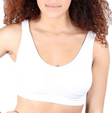 Form Soft BH ohne Bügel Sport Top BRA Bustier Seamless Microfaser weiss