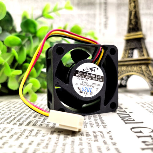 ADDA AD0412UB-C56 12V 0.14A 4020 4CM 3-wire Double Ball Cooling Fan NEW - Picture 5 of 6