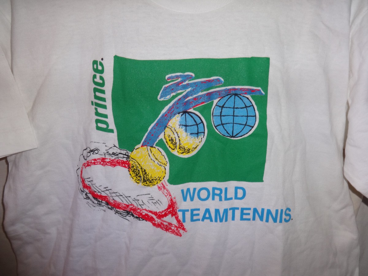 Vintage Prince Tennis Shirt 90's White Neon Hype Abstract