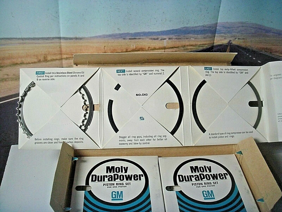 Juego de anillos de pistón Corvette Impala Camaro Pontiac .060 427 428 CID GM 3879914 G4  Foto 4 de 4
