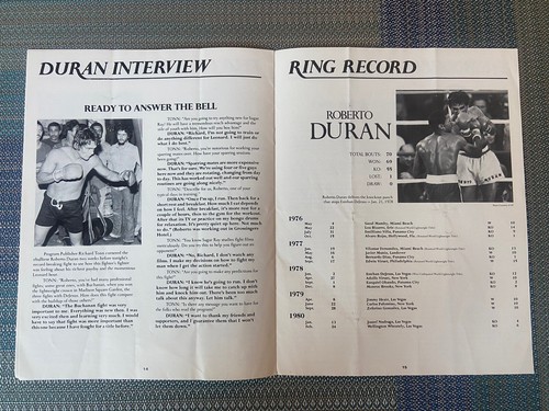 Sugar Ray Leonard VS Roberto Duran Official Boxing Program Montreal Showdown PO - Picture 9 of 12
