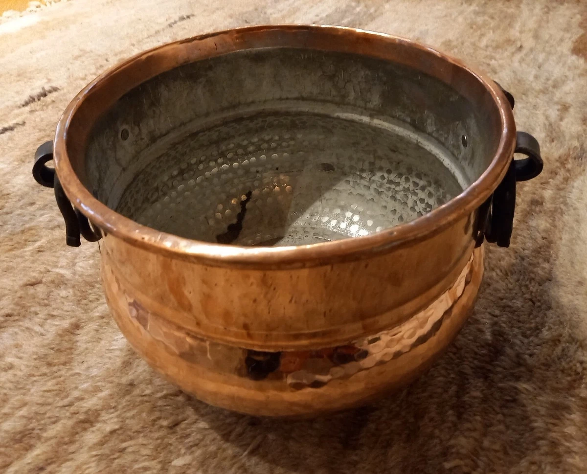VASO VASETTO ANFORA SOPRAMMOBILE IN RAME DECORATO A MANO GRECIA GREECE COPPER