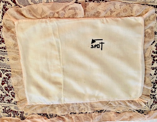 Antique Silk w Silk Chiffon ruffled trim~Pink Cradle Duvet & Pillow Sham~2 pcs. - Picture 16 of 20