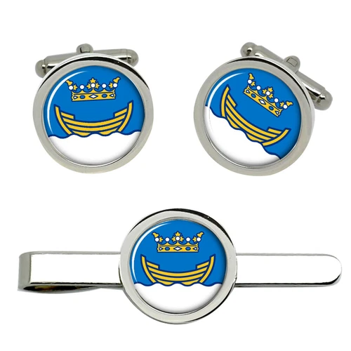 Helsinki (Finnland) Manschettenknöpfe Und Krawatte Clip Set