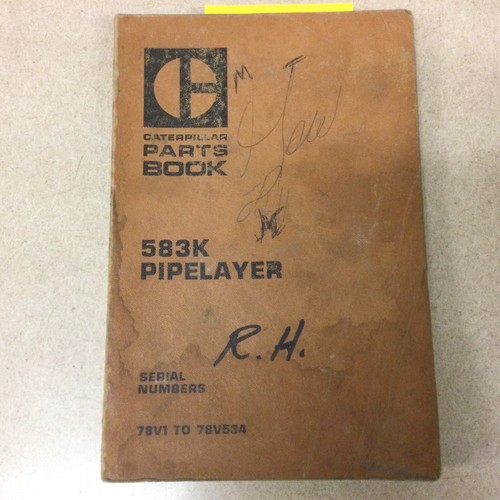 CAT Caterpillar 583K PARTS MANUAL BOOK CATALOG PIPELAYER TRACTOR sn 78V1-78V534