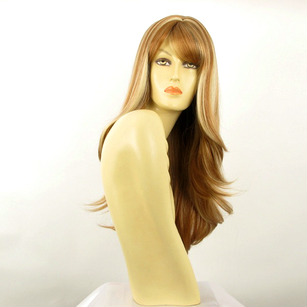 Perruque Femme Longue Blonde Avec Mèches Claires - Synthétique Style Libre - Bonnet Large - Kenta F27613