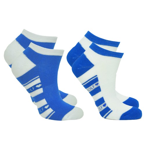 Pure Golf Donna 2 Paio Pacco Dixie Calzini Rosa, Verde, Viola, Blu Scuro Ecc. - Imagen 9 de 10
