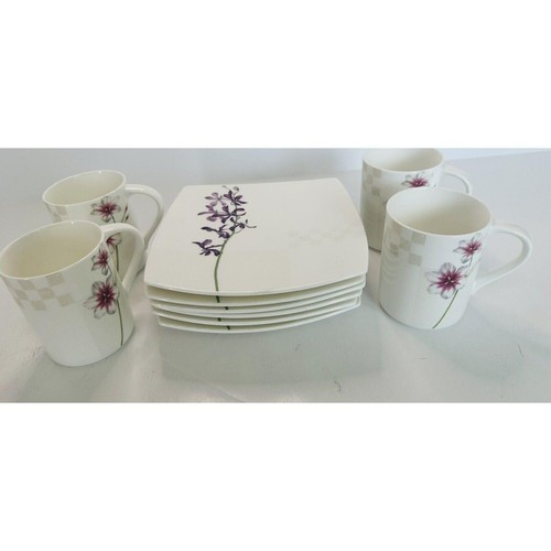 4 Mikasa Botanical Fancy Salad Plate 3722279 + 4 Cups - Picture 4 of 7