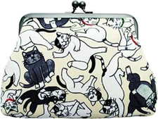 Lucky Cat Purse Wallet Hajime Okamoto Kabamaru 5.9×1.2×4.7in Made in Japan New