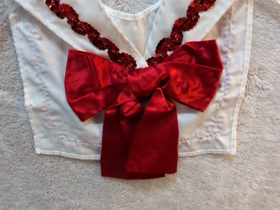 Hecho a mano Disfraz Niñas Patriótico Dickie Rojo Arco Lentejuelas Estrellas Azules 3 4 5 6 7 8 Foto 4 de 4