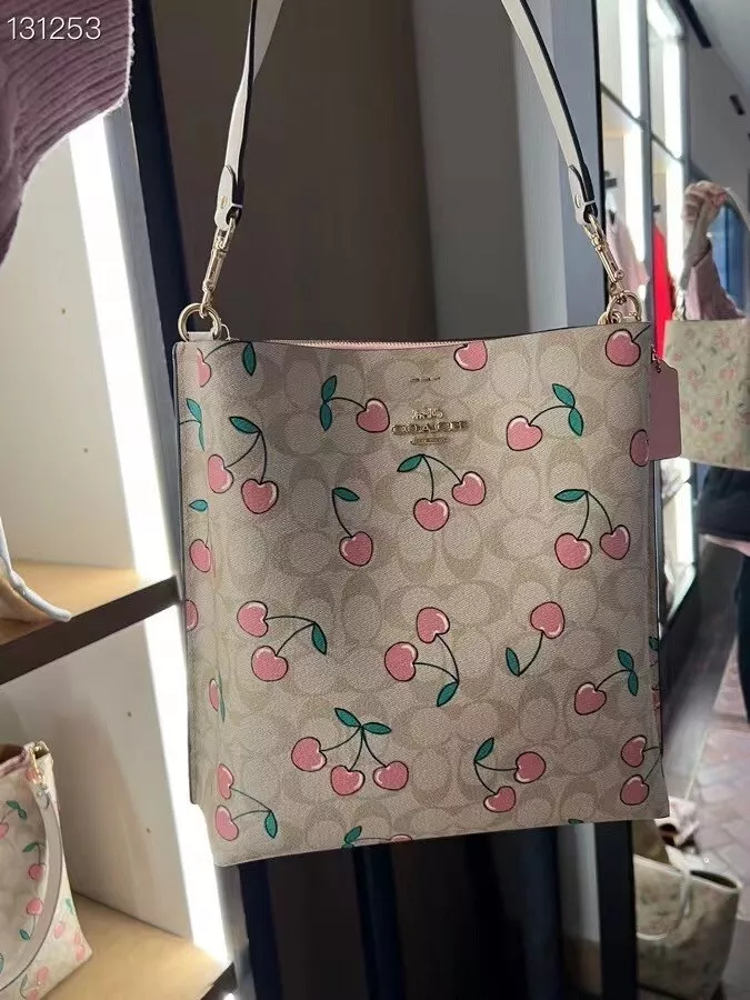 Cherry Print Bucket Bag