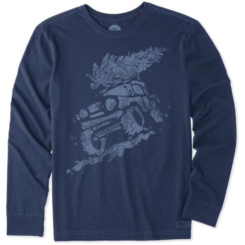 NWT LIFE IS GOOD Mens Medium ATV 4x4 Truck Tree Jeep Winter Christmas L/S Shirt
