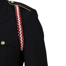 Genuine US Army Shoulder Cord 2723 Interwoven Red and White Military