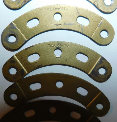 30 x BANDE INCURVEE DOREE 6cm ray 3cm réf 90a .MECCANO ANNEES 40/50 BOITE 0 à 10 - Bild 5 von 11