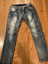 Royal 7even Jeans Mens 34 x 32 RN#97619 Blue Denim Knee Seems