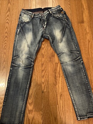 Royal 7even Jeans Mens 34 x 32 RN#97619 Blue Denim Knee Seems | eBay