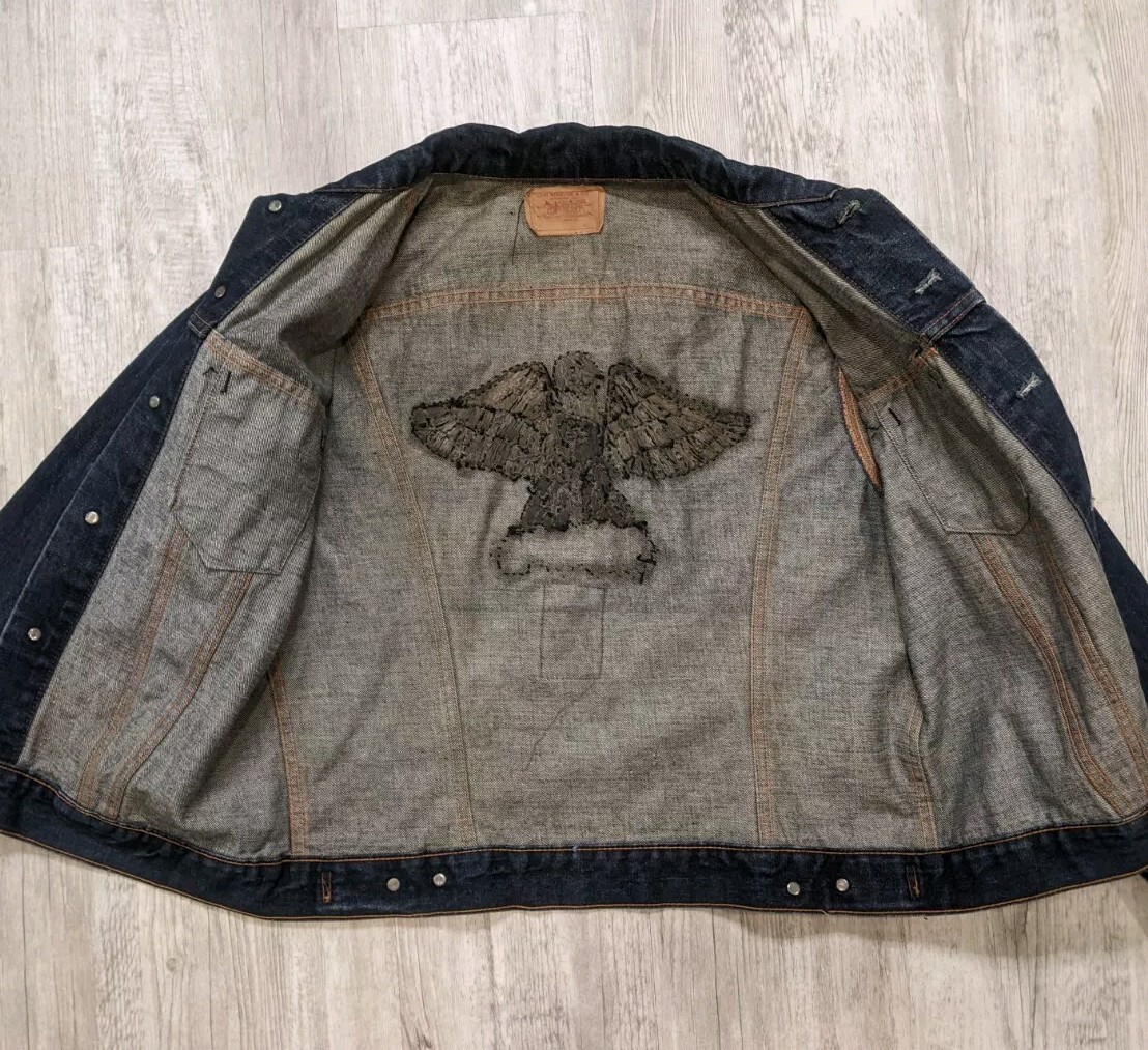 Vintage Levis Big E Type 3 Denim 70505 Harley Davidson Trucker