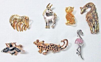 Brooch Pins Animals Zebra Donkey Giraffe Bee Leopards Flamingo Unbranded CHOICE
