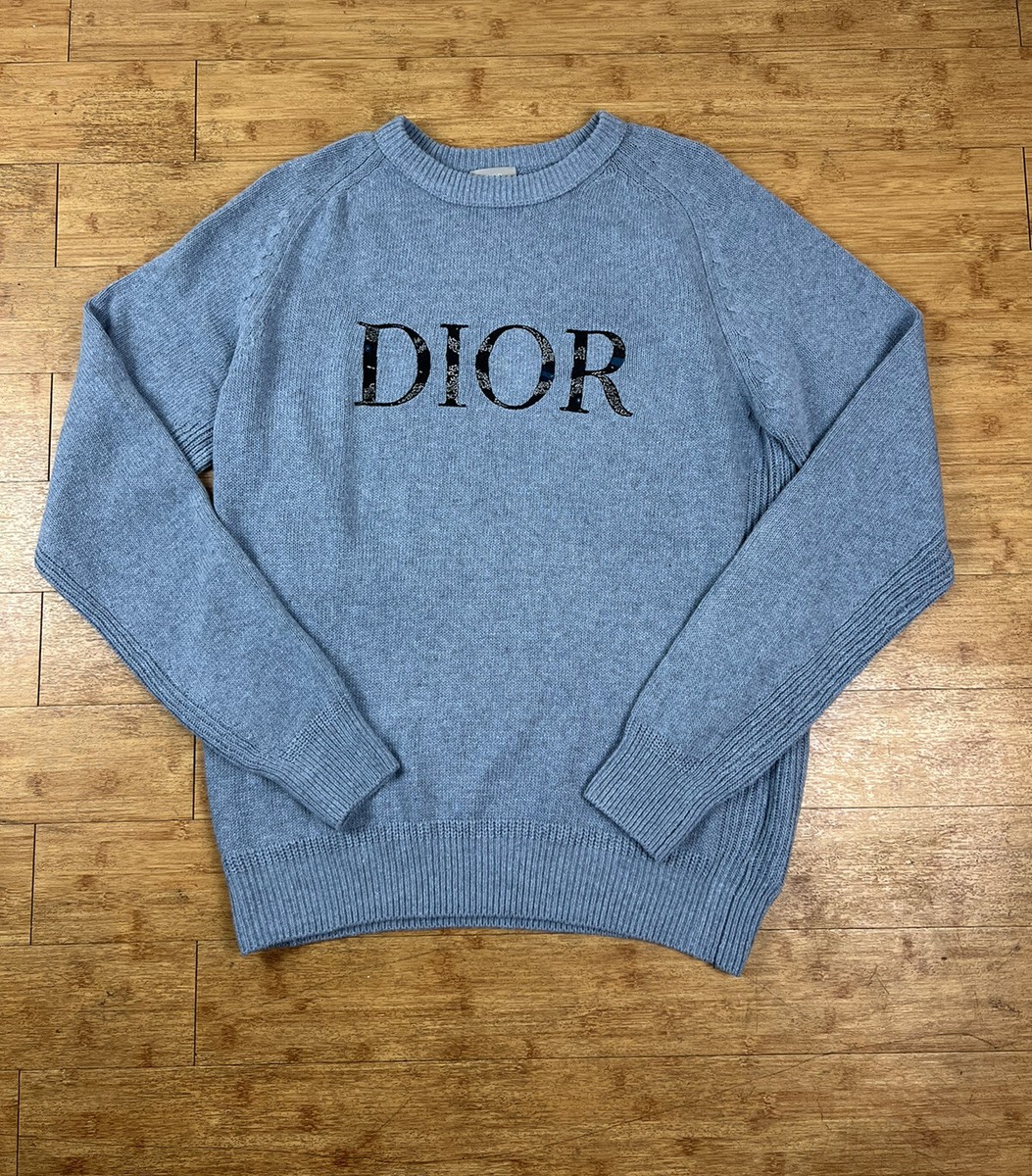 Dior Homme Peter Doig カシミヤ100% 総柄 ニット S Dior Homme X Peter Doig Embroidered Knitted Sweater Light