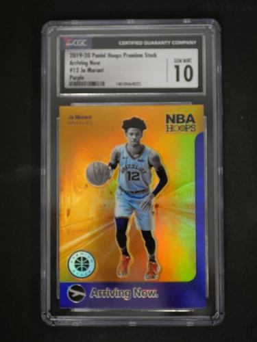 2019-20 Hoops Premium Stock #12 Ja Morant Arriving Now. Purple CGC 10