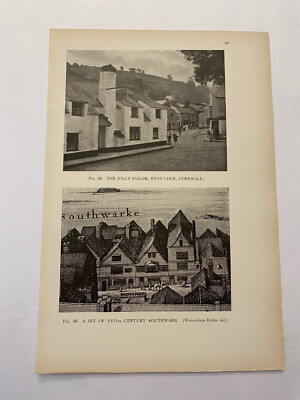 The Jolly Sailor Inn Cornwall The Bell The Lygon Arms England c. 1926 Print