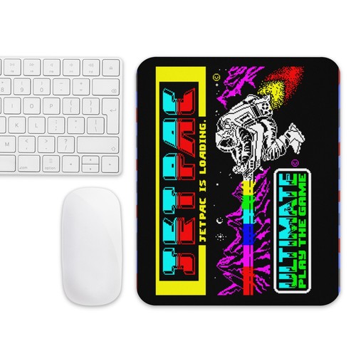 ZX Spectrum JETPAC- Mouse Pad NEW 9.5" x 7.75" Non Slip - Picture 2 of 4