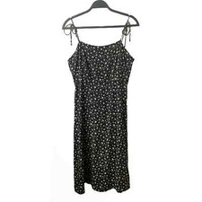 Urban Outfitters Womens Ashlee Floral Midi Dress Black Flowy Summer A Line Dress