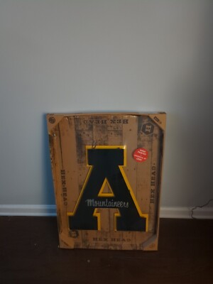 App State 3d Hex Head Hand Painted Industrial Art Made In USA 21H By 18W 