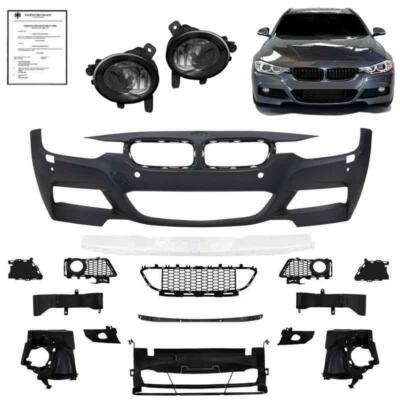 Sport Stoßstange vorne Nebelscheinwerfer schwarz ABE* paßt für BMW F30 F31 F80