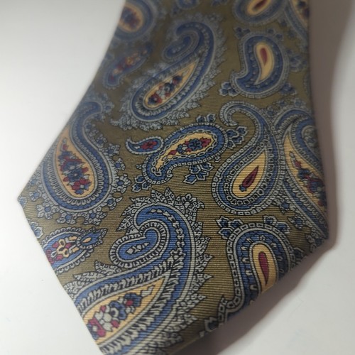 Vintage Yves Saint Laurent Paisley Silk 100% Necktie MultiColor Made In USA 80s - Picture 4 of 5
