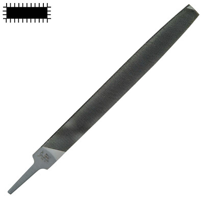 Bahco Flat File, 10'',Smooth Cut,Double Cut,41 TPI #1-110-10-3-0 Single Cut Edges