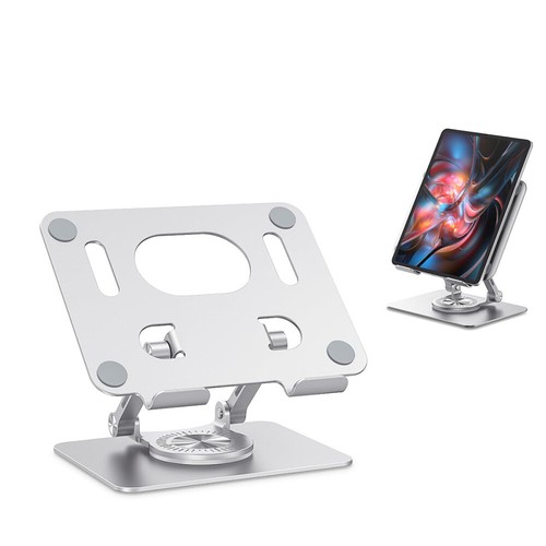 360° Swivel Metal Portable Tablet Stand Riser Bracket Adjustable Holder For Desk - Picture 20 of 22