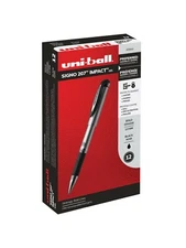 65800 Uni-Ball Signo Gel Impact 207 Rollerball Pen, 1.0mm Bold Black, Box of 12